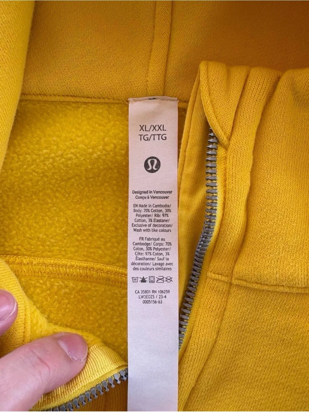 Lululemon Yellow Zip-Up scuba Hooded Jacket